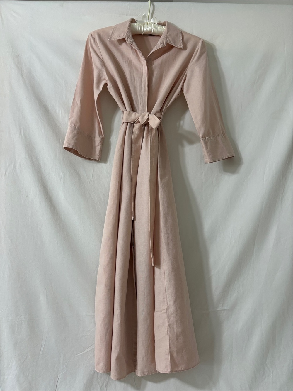 Zara soft pink shirt dress